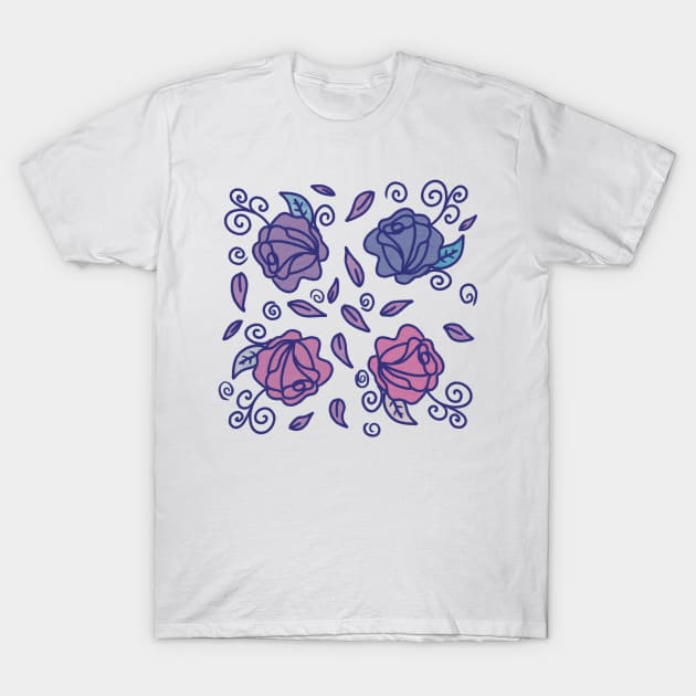 Stained Glass Roses T-Shirt by nathalieaynie